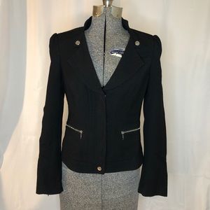 WHBM zip front black blazer jacket